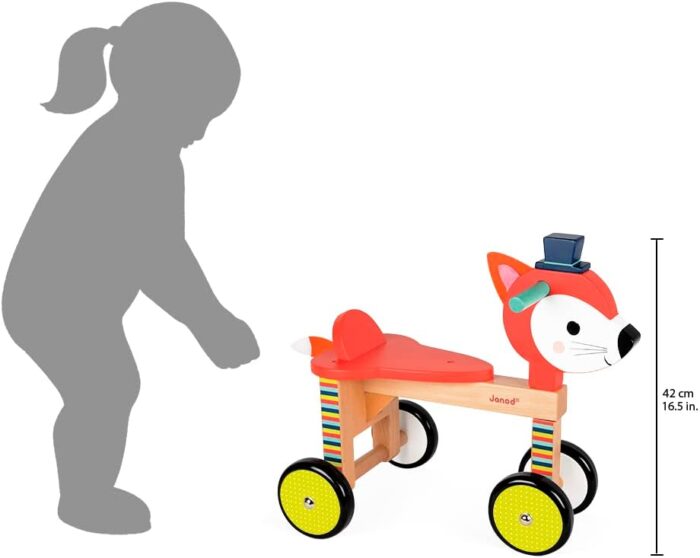 Buy Janod – Baby Forest Wooden Fox Ride-On Online for Kids