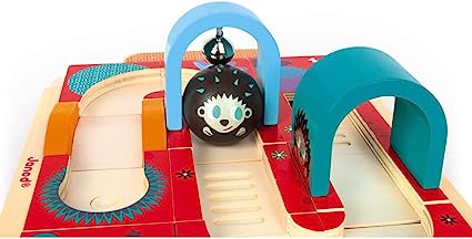 Janod Hedgehog Rally Wooden Ball Race Course Toy for Kids