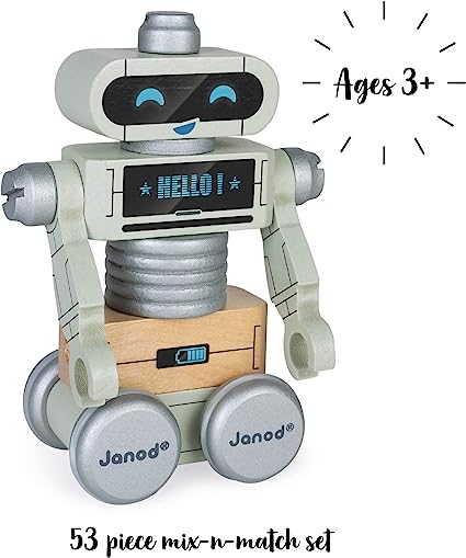 Janod Brico’Kids Wooden Robots Construction Toy for Kids Online