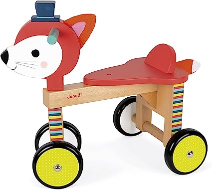 Janod – Baby Forest Wooden Fox Ride-On for Kids