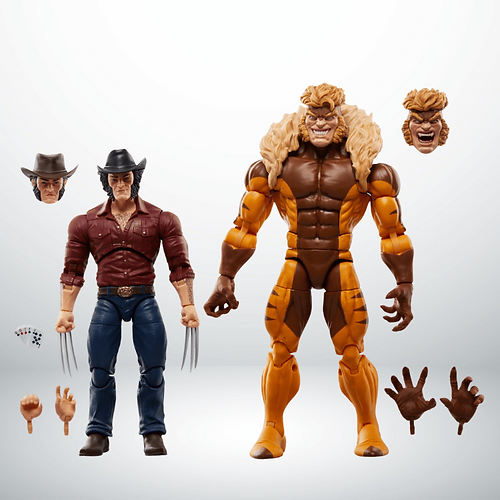 Buy Wolverine 50th Marvel Legends Logan vs Sabretooth 6-Inch Action Figure Toy Set for Kids Online